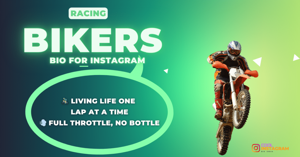 Racing Bikers Bio for Instagram. 🚴‍♂️ Living Life One  Lap at a Time 💨 Full Throttle, No Bottle